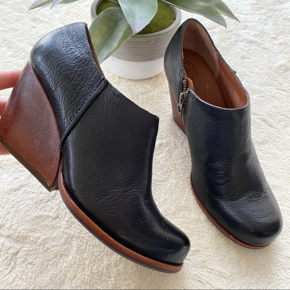 Kork Ease Natalya Wedge Black Leather Ankle Boot Wome… Gem